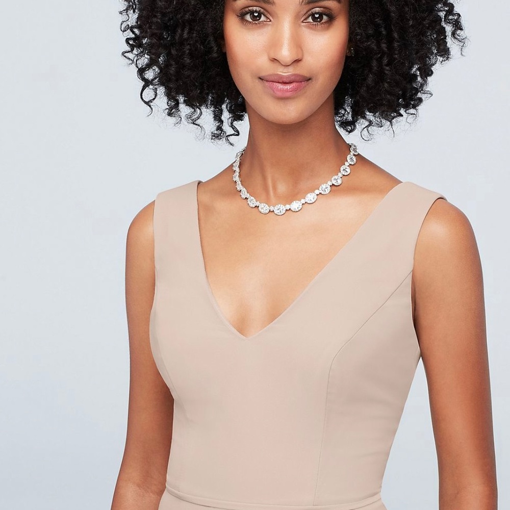 David’s Bridal Chiffon V-Neck Tank Bridesmaid Dress